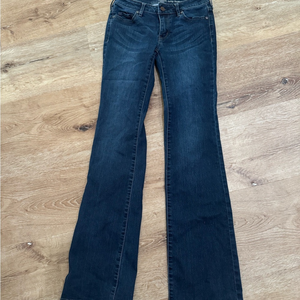 New York & Company Dark Blue Boot Cut Jeans size 0. Curvy bootcut